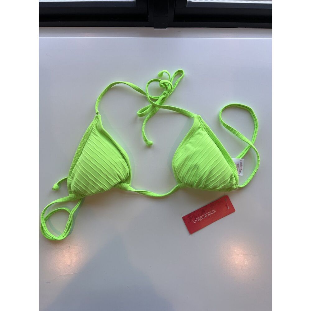 Xhilaration Neon Green Bathing Suit Top Size Small NWT